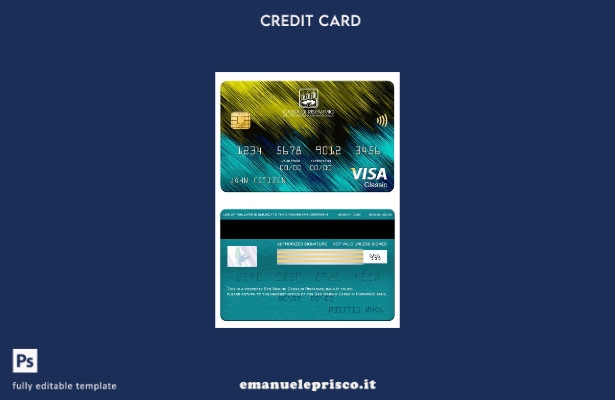 modello di carta classica per visto bancario San Marino Cassa di Risparmio stile